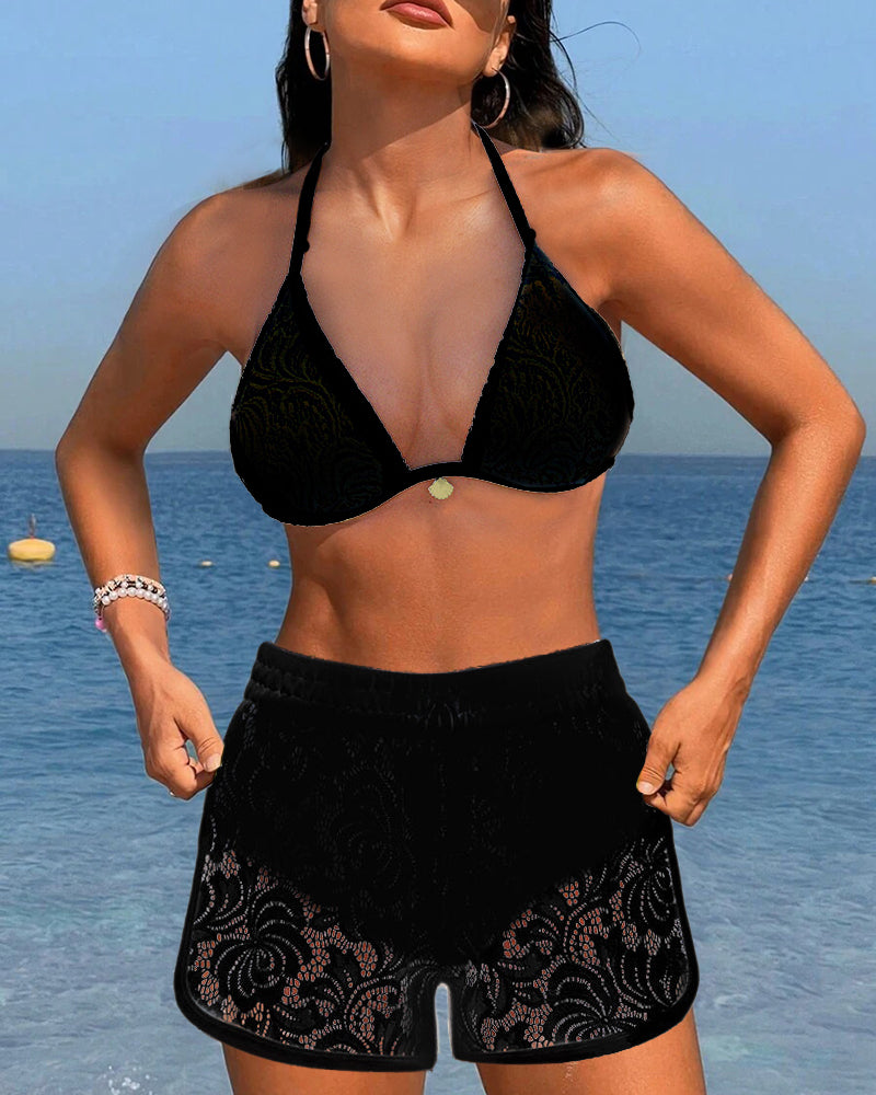 Jocelyn - Elegant Solid Lace Bikini