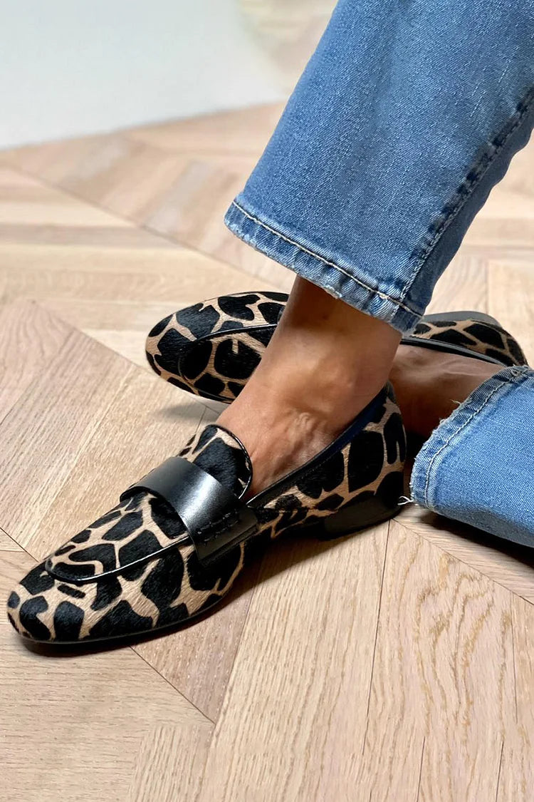 Josie – Cozy Chic Loafers with Cow Motif