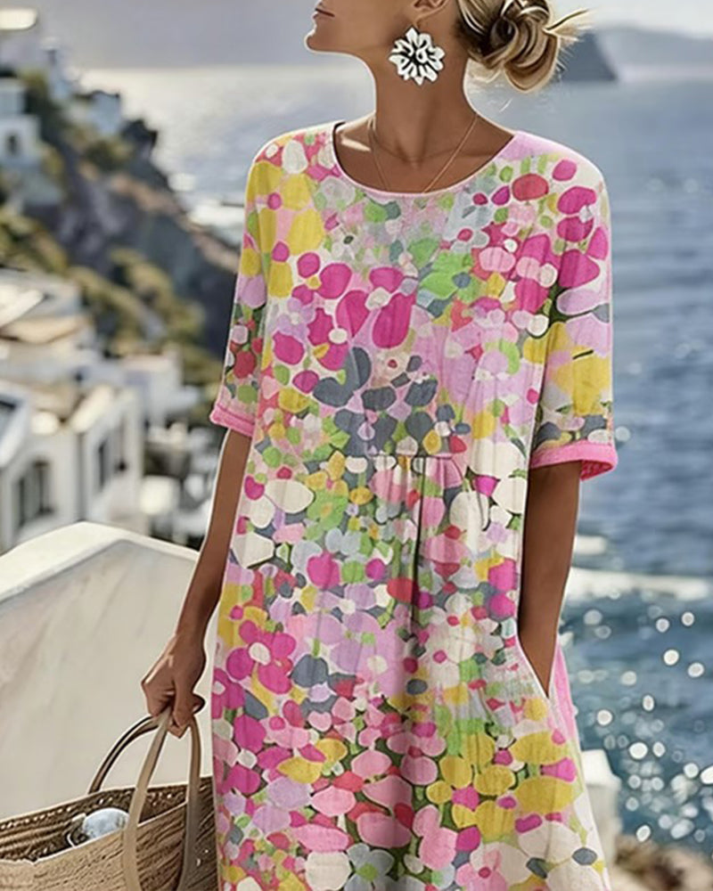 Freya - Printed Flowy Midi Dress