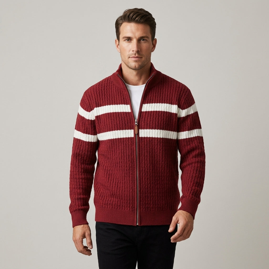 Isaac - Textured Cable Knit Cardigan