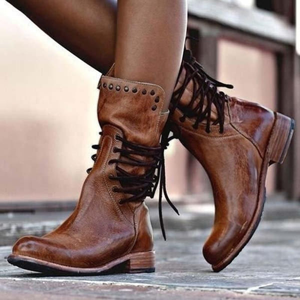 Clara - Vintage Lace-Up Boots
