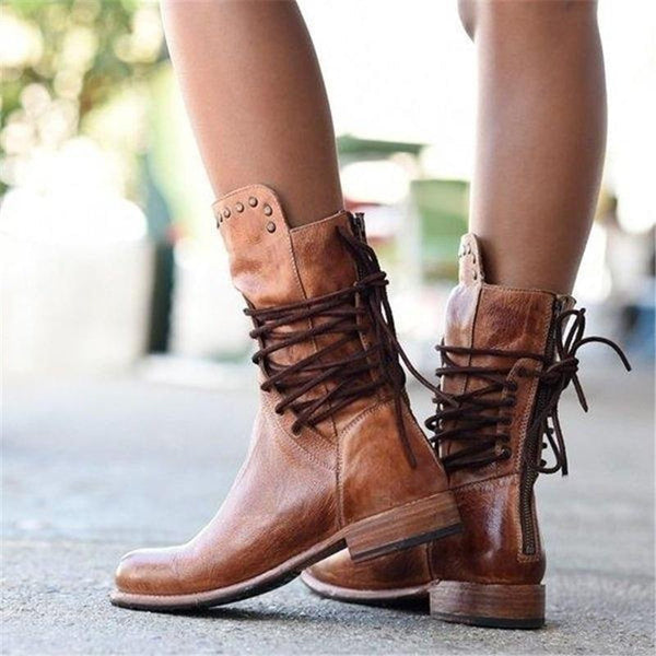 Clara - Vintage Lace-Up Boots
