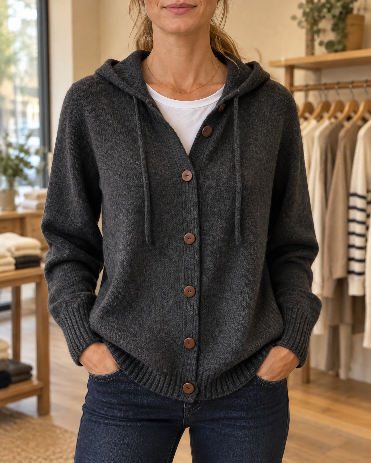 Nyla - Hooded Knit Cardigan