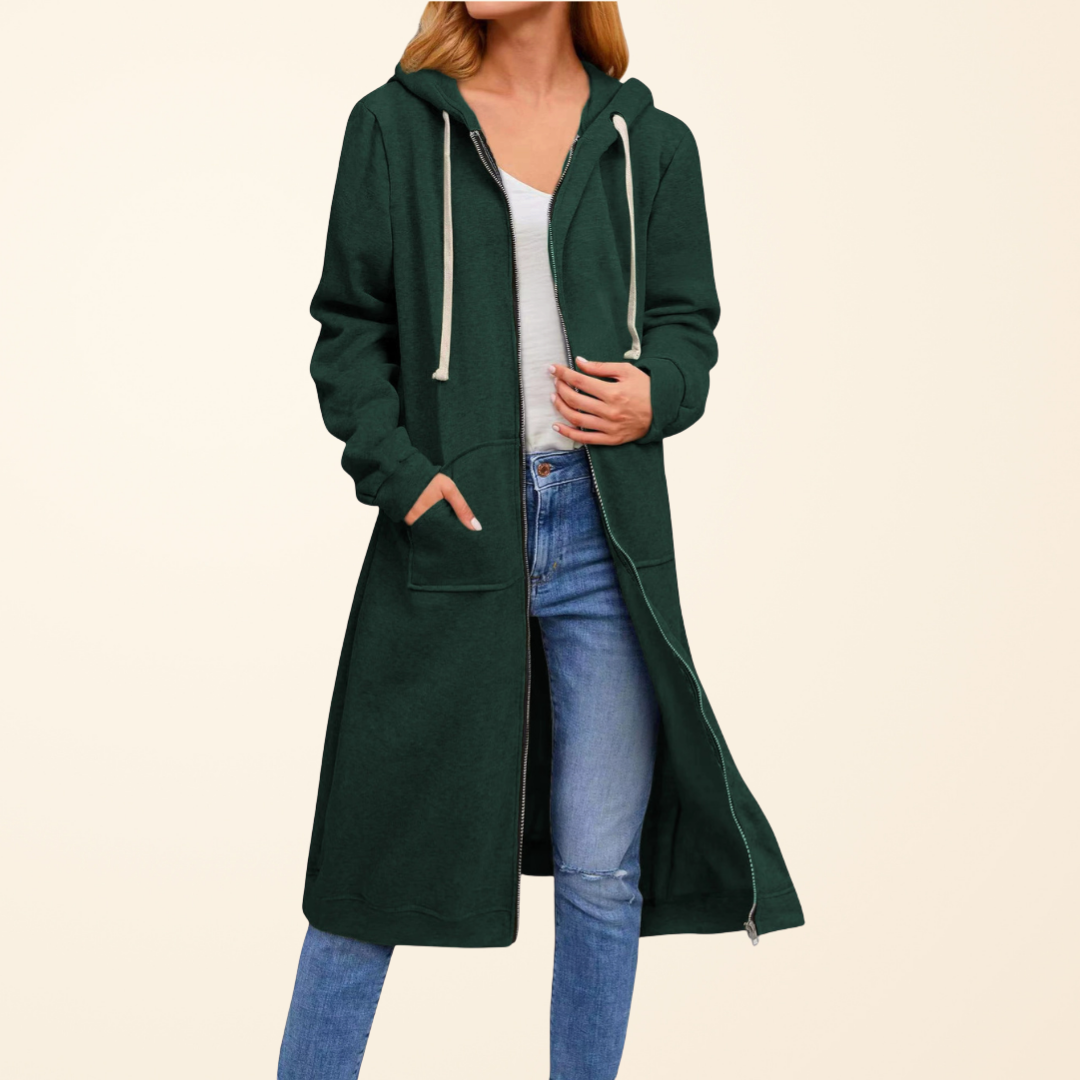 Madelyn - Relaxed Zip-Up Longline Cardigan