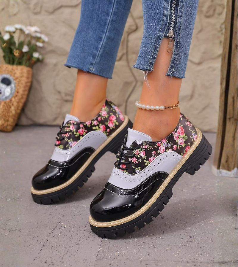 Juniper – Floral Orthopedic Oxford Shoes