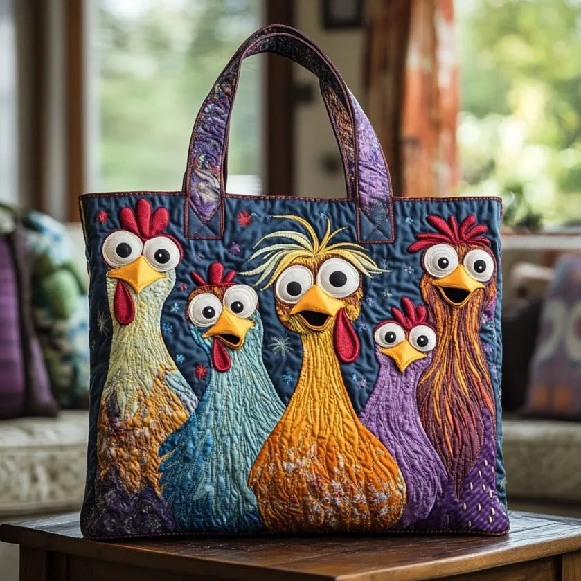 Peaches – Five Colorful Hens Handmade Tote Bag