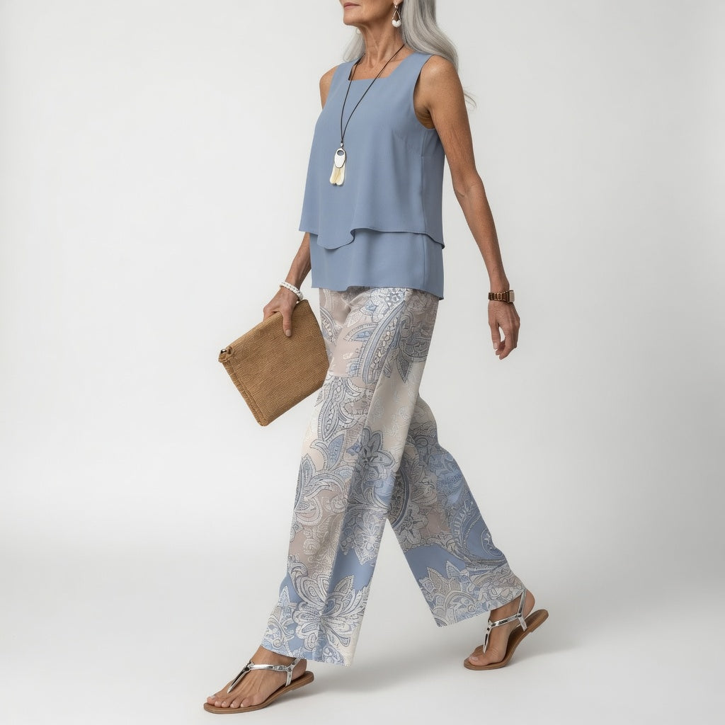 Amanda - Coastal Paisley Two-Piece Set