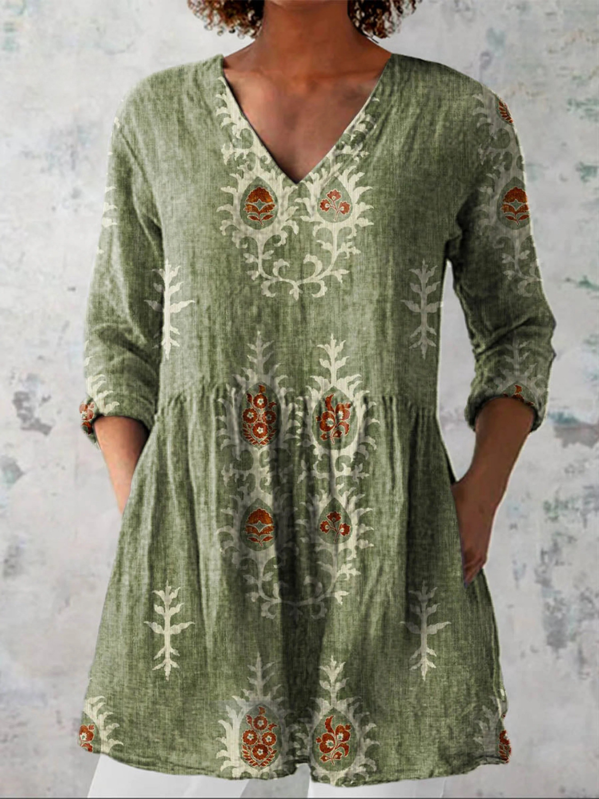 Annie - Long Blouse with V-Neck