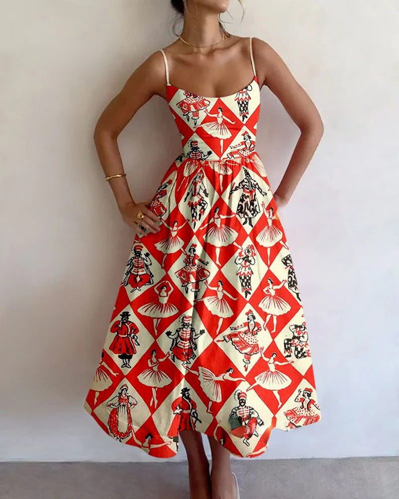 Lola - Vintage Carousel Midi Dress