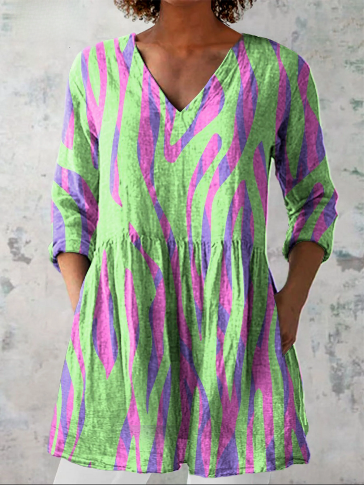 Wilma - Long Blouse with V-Neck