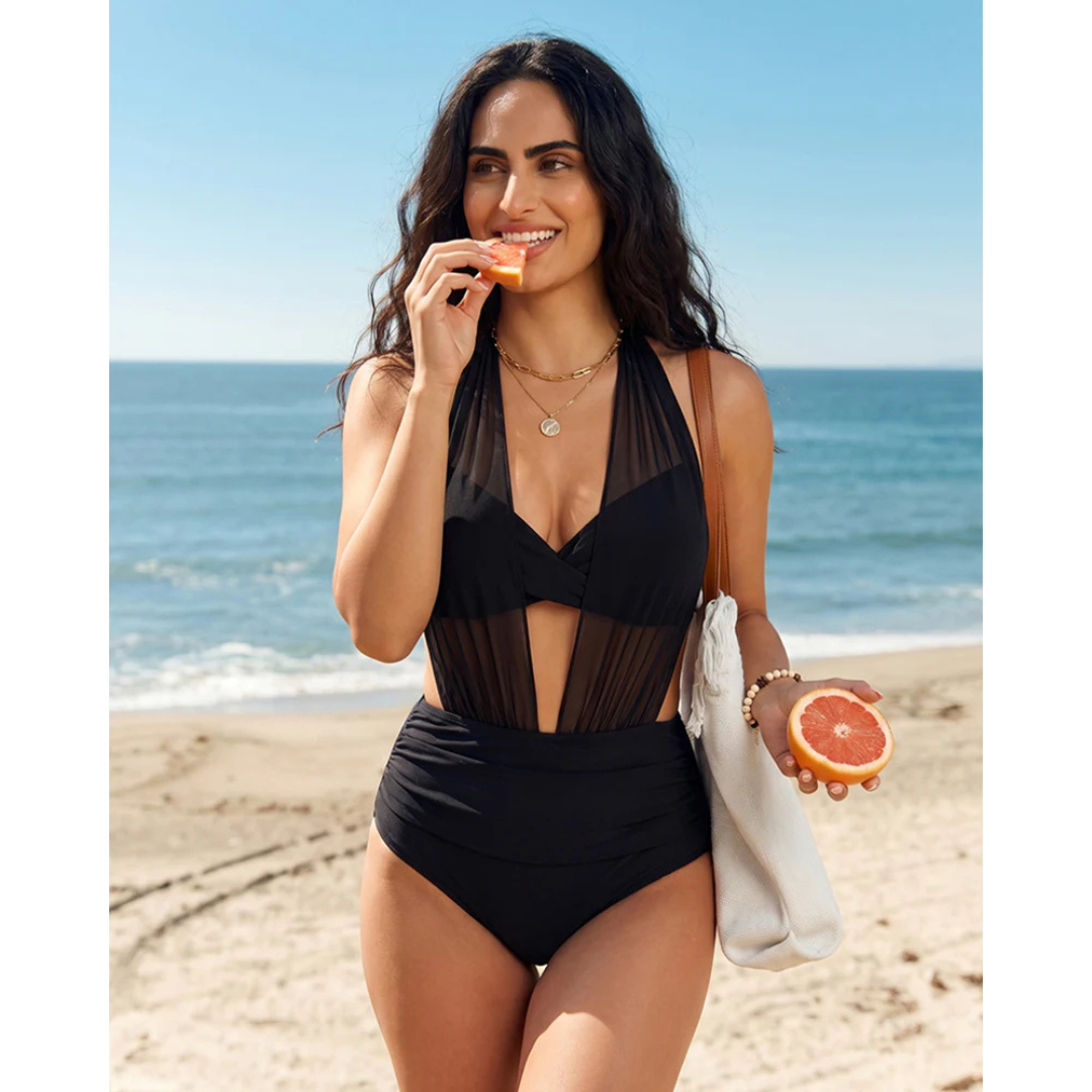Emma - 2-in-1 High-Waisted Mesh Bikini Set