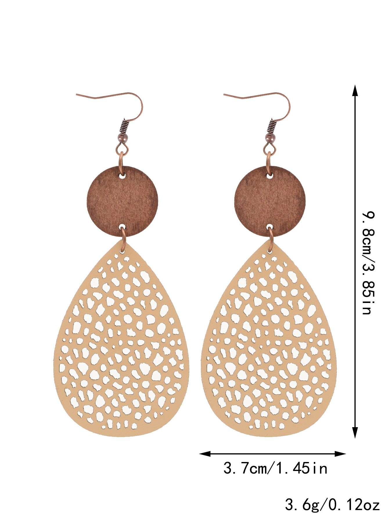 Eliana - Vintage Style Hollow-Out PU Leather Drop Earrings