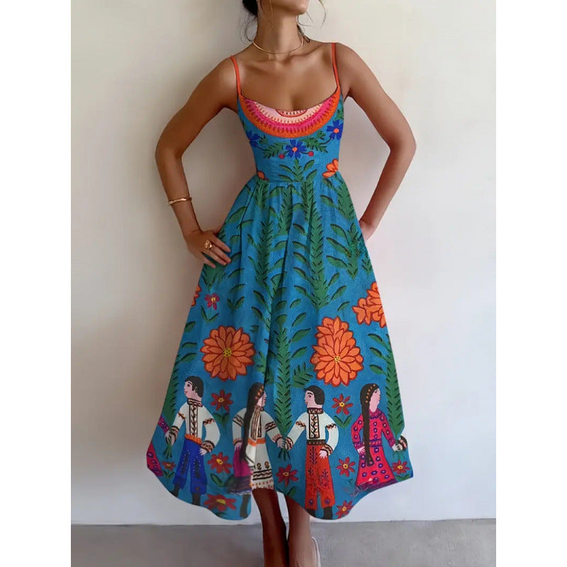 Lorina - Folk Garden Midi Dress