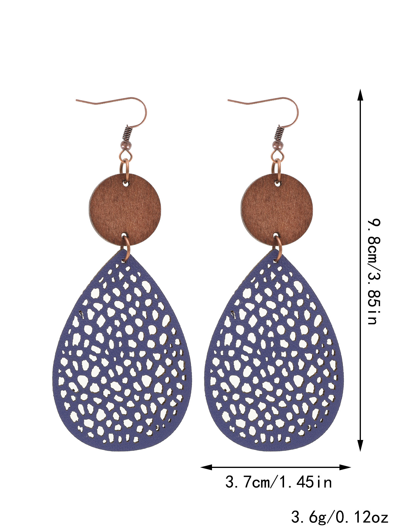 Eliana - Vintage Style Hollow-Out PU Leather Drop Earrings
