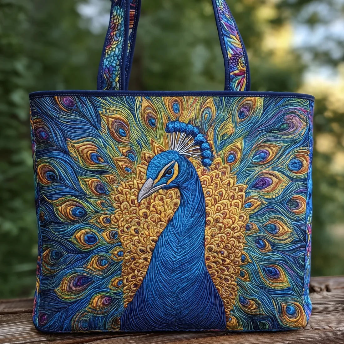 Pansy – Royal Peacock Handmade Tote Bag
