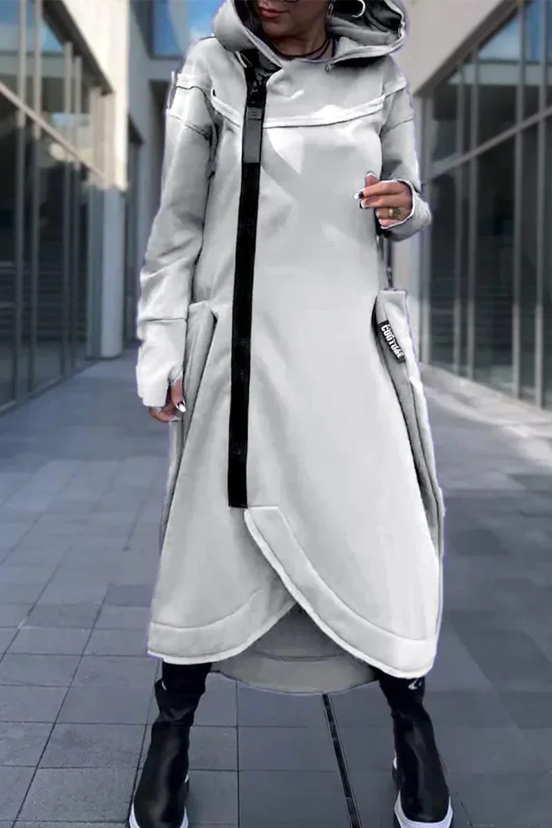 Rania - Long Jacket with Zipper