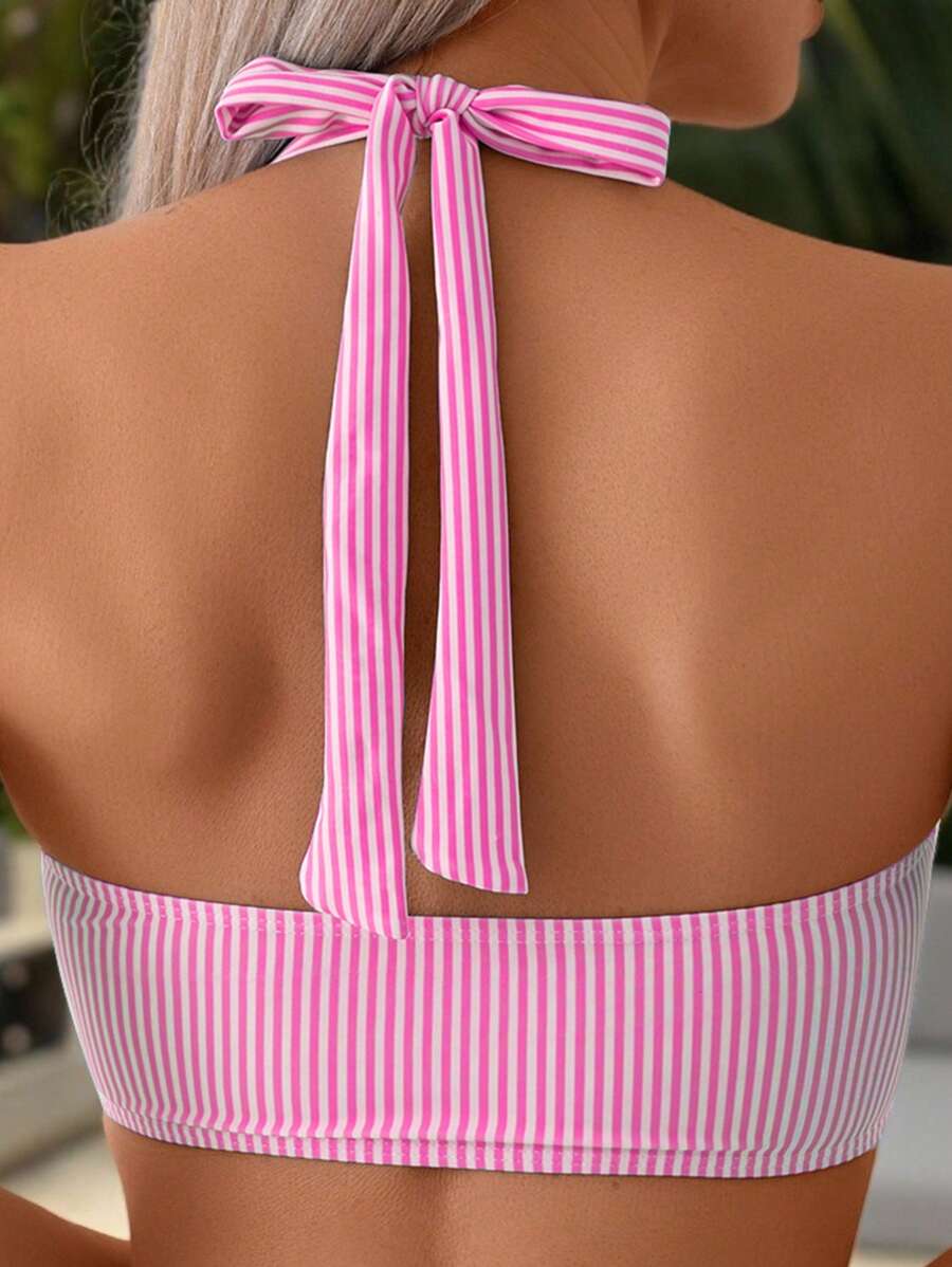 Miley – Blue and White Wrap Bikini Set