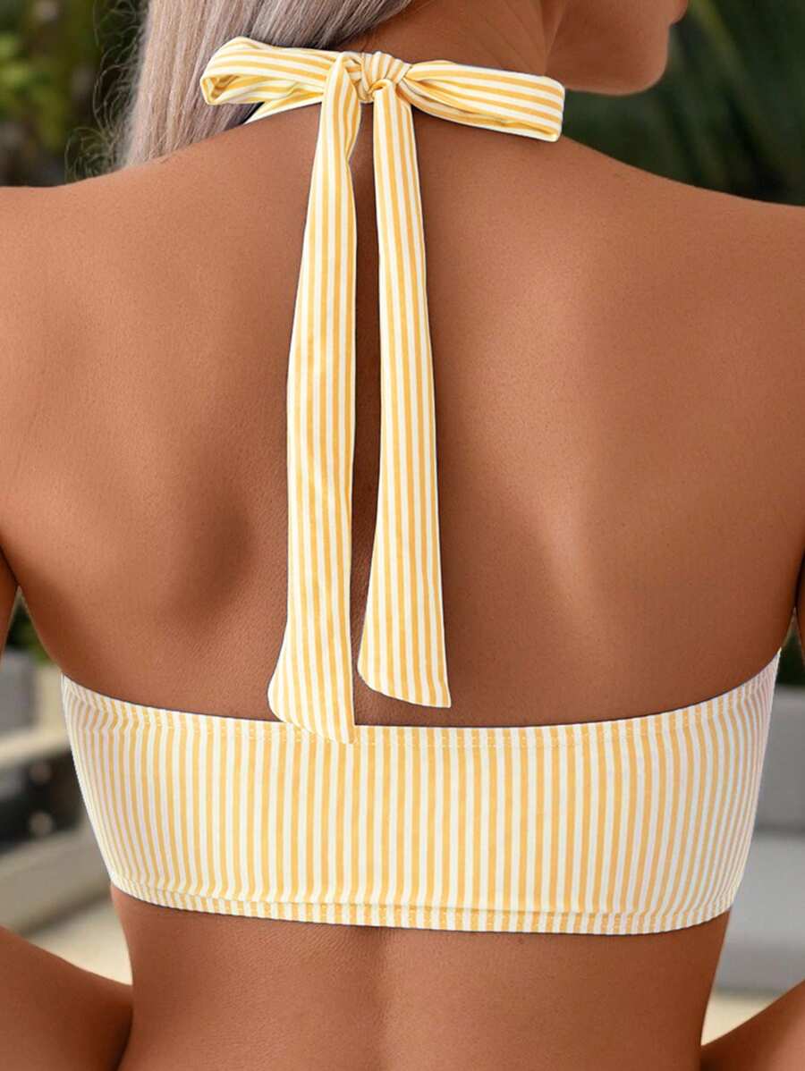 Miley – Blue and White Wrap Bikini Set