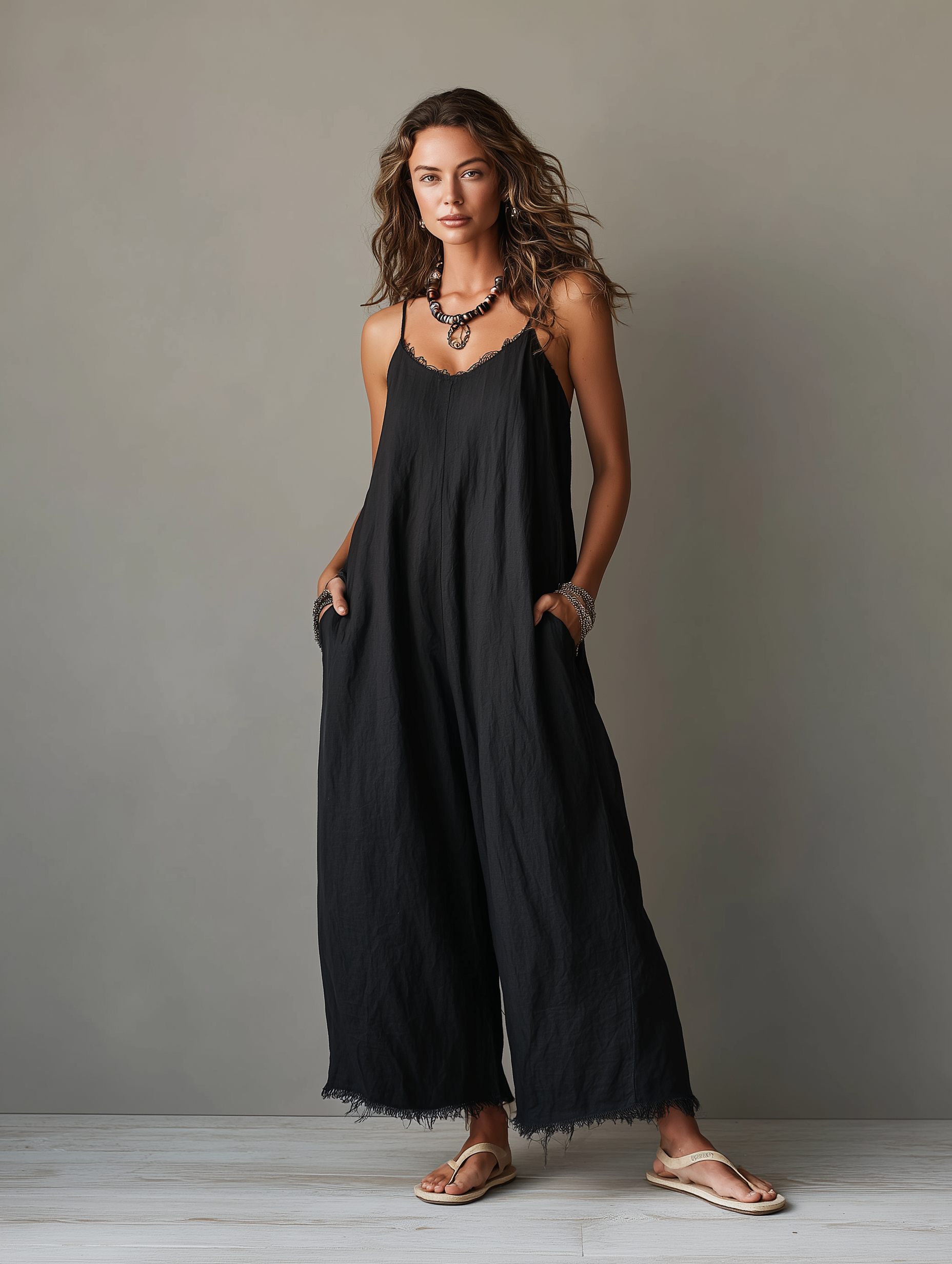 Andria - Minimalist Linen Blend Jumpsuit