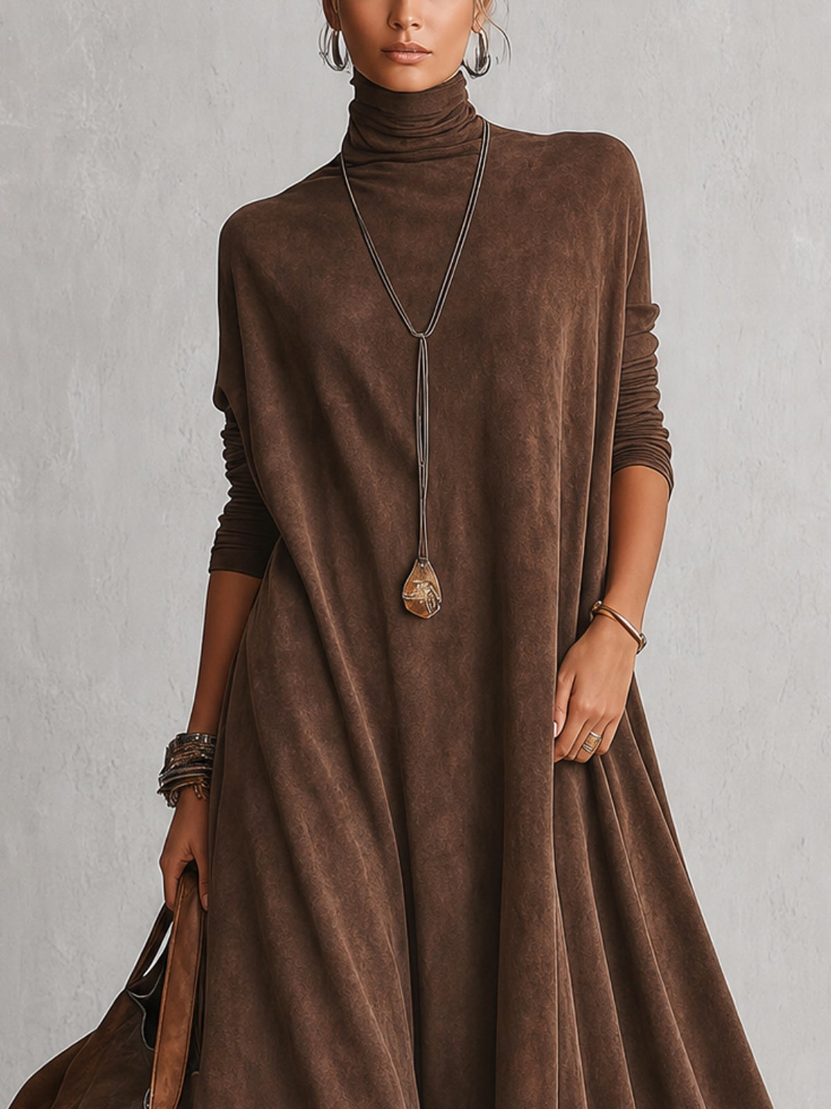 Lorie – Vintage Suede Maxi Dress