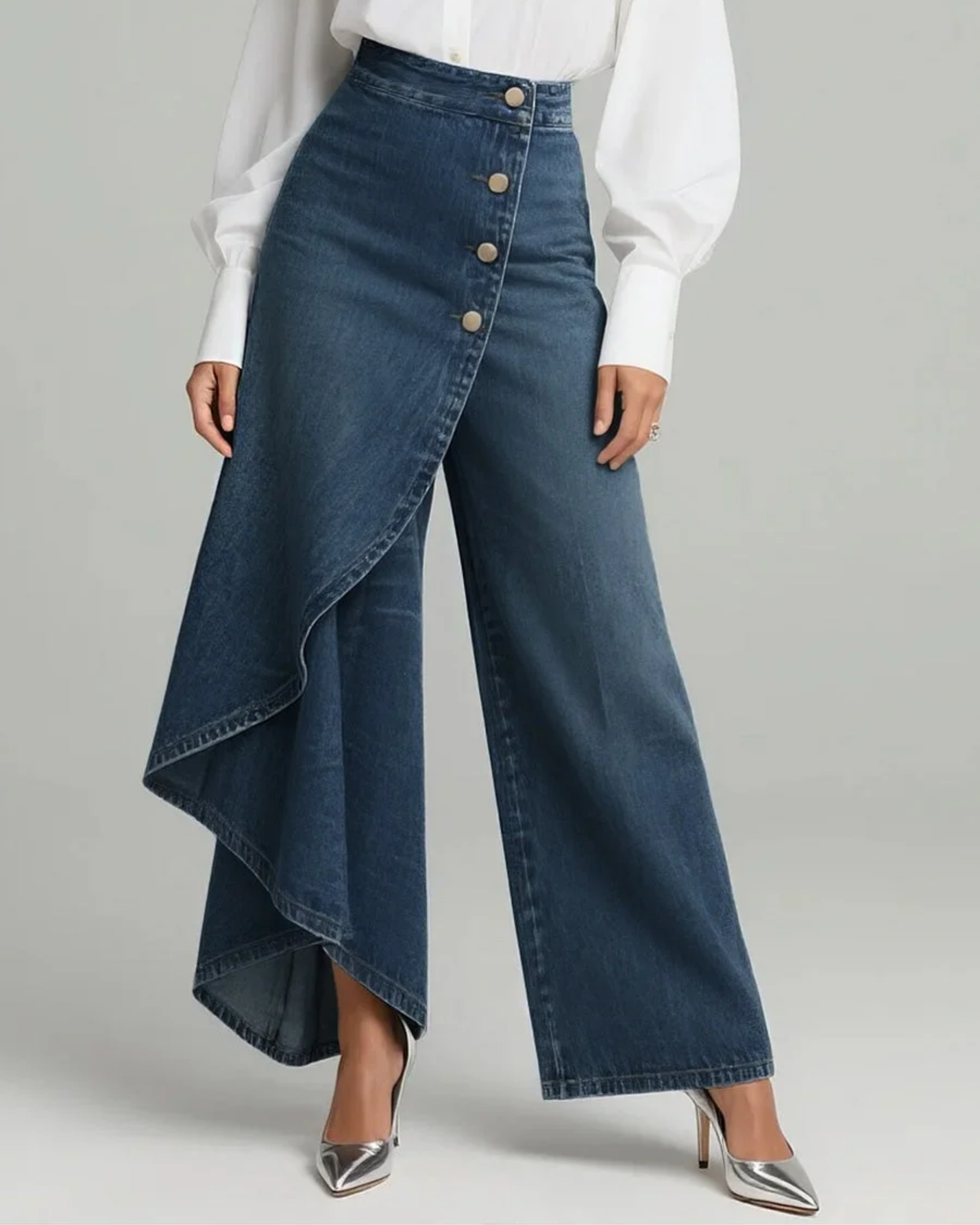 Vivienne - Slim Wrap Denim Jeans with Stretch