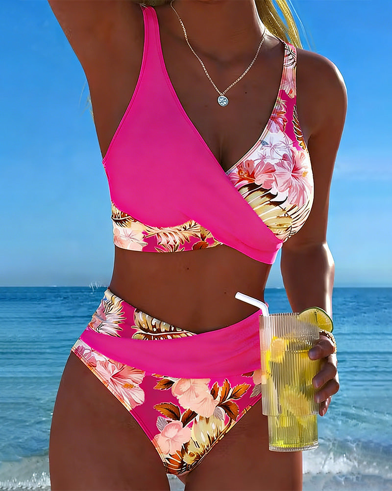 Levy - Floral Contrast Bikini Set