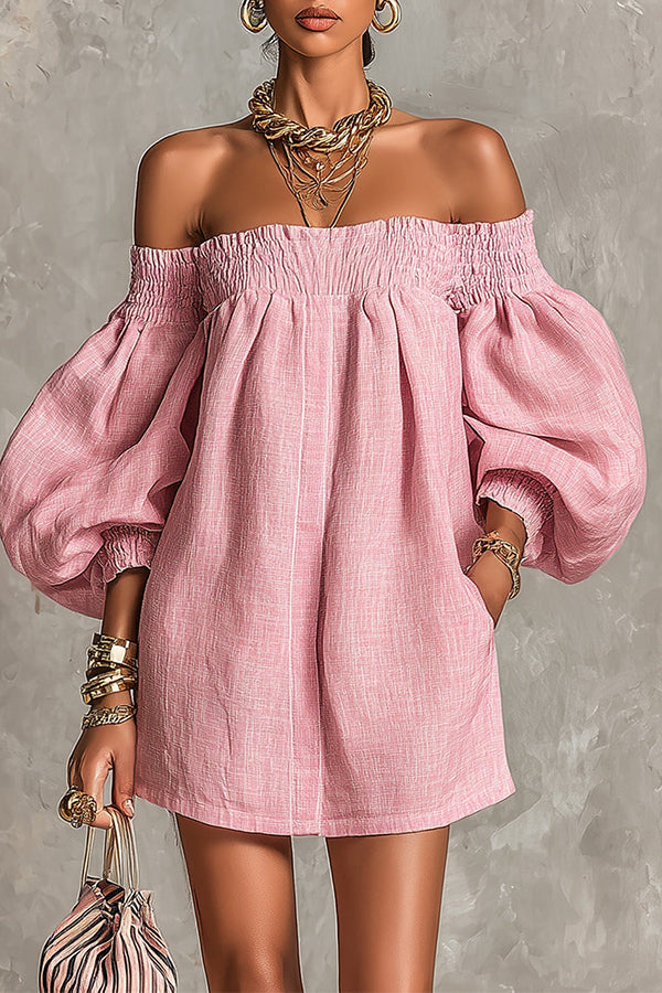 Ciara - Sienna Lantern-Sleeve Mini Dress
