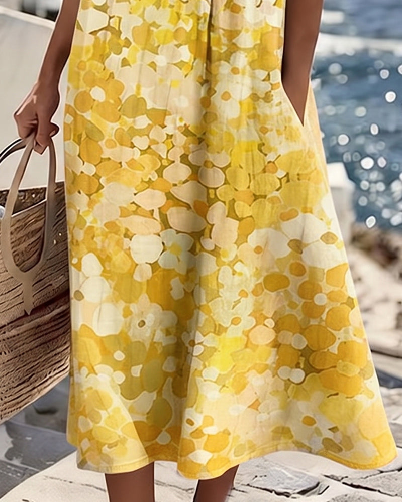 Freya - Printed Flowy Midi Dress