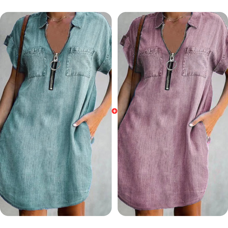 Clara - Relaxed Denim Shirt Dress