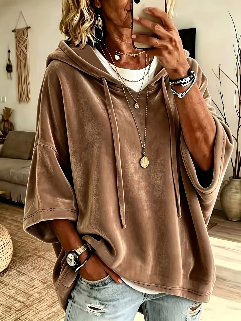 Giania - Velvet Oversized Summer Hoodie