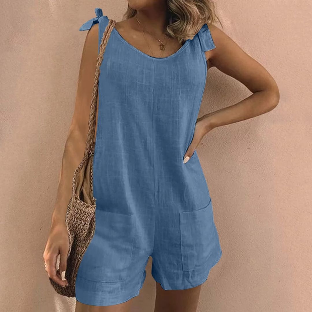 Eden - Sleeveless Cotton Linen Playsuit