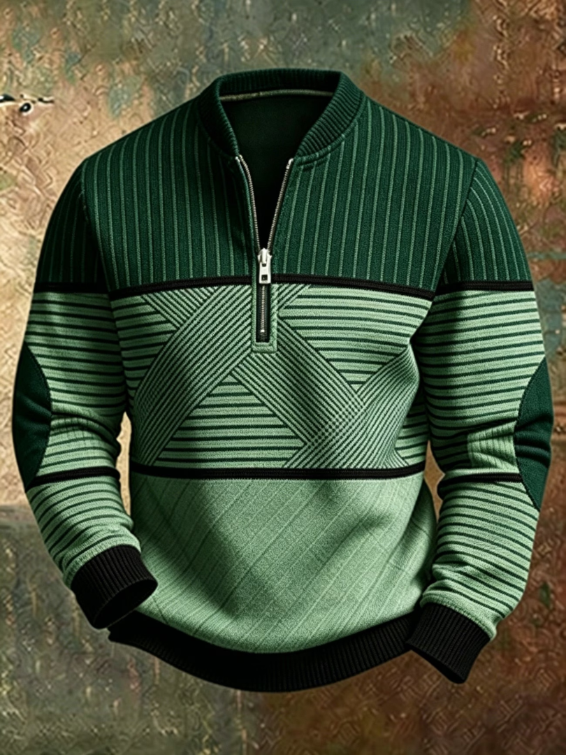 Fletcher - Geometric Half-Zip Sweater