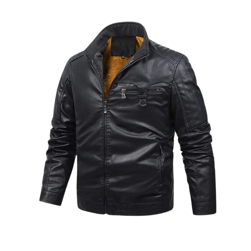 Richard - Retro Fleece Lined Leather Jacket