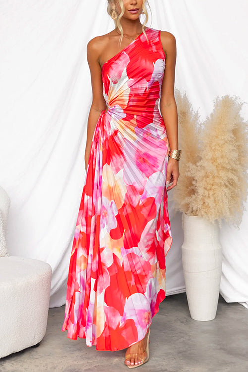 Aira - Pleated One-Shoulder Dress