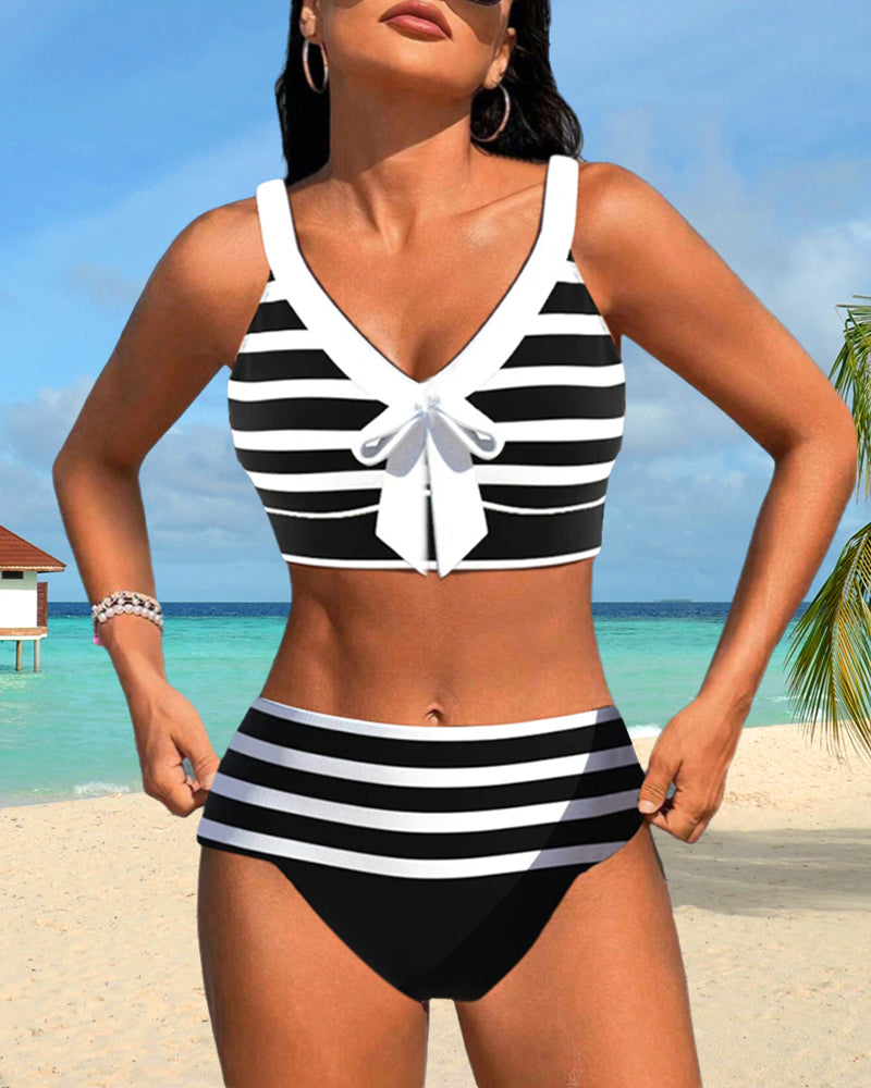 Maria - High-Waisted Striped Bikini