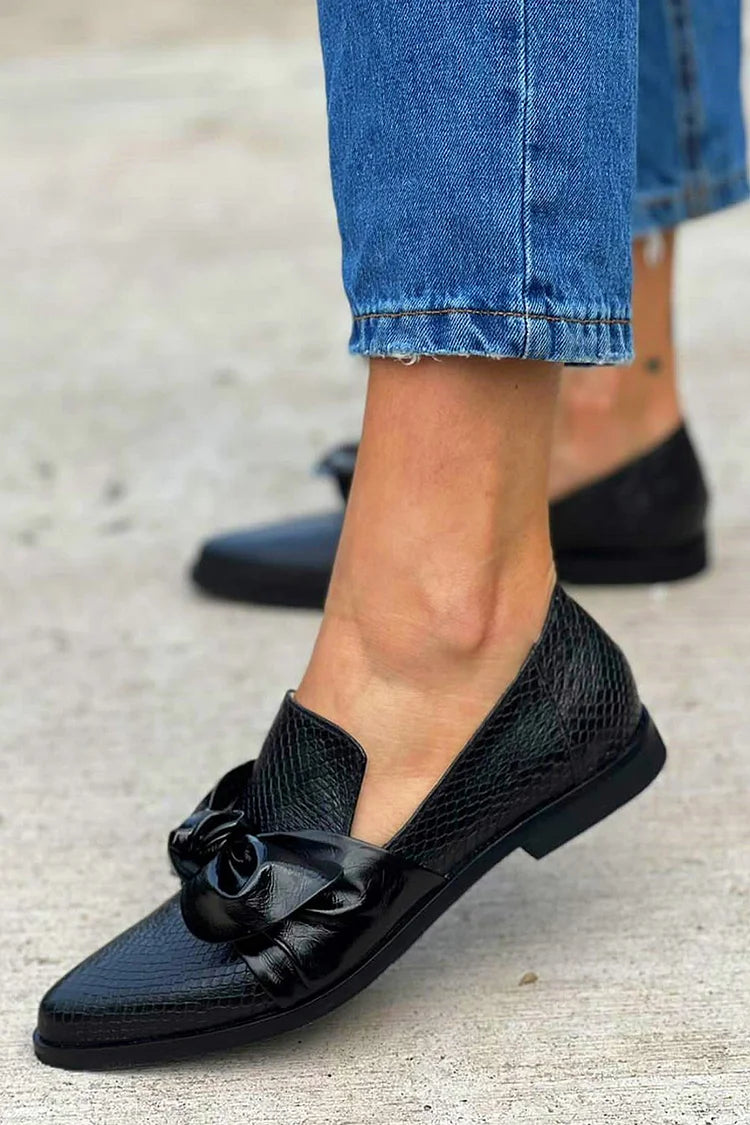 Carla – Elegant Loafers with Snake Leather Print