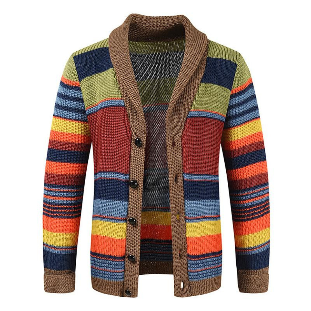Ejay – Retro Bold Striped Cardigan