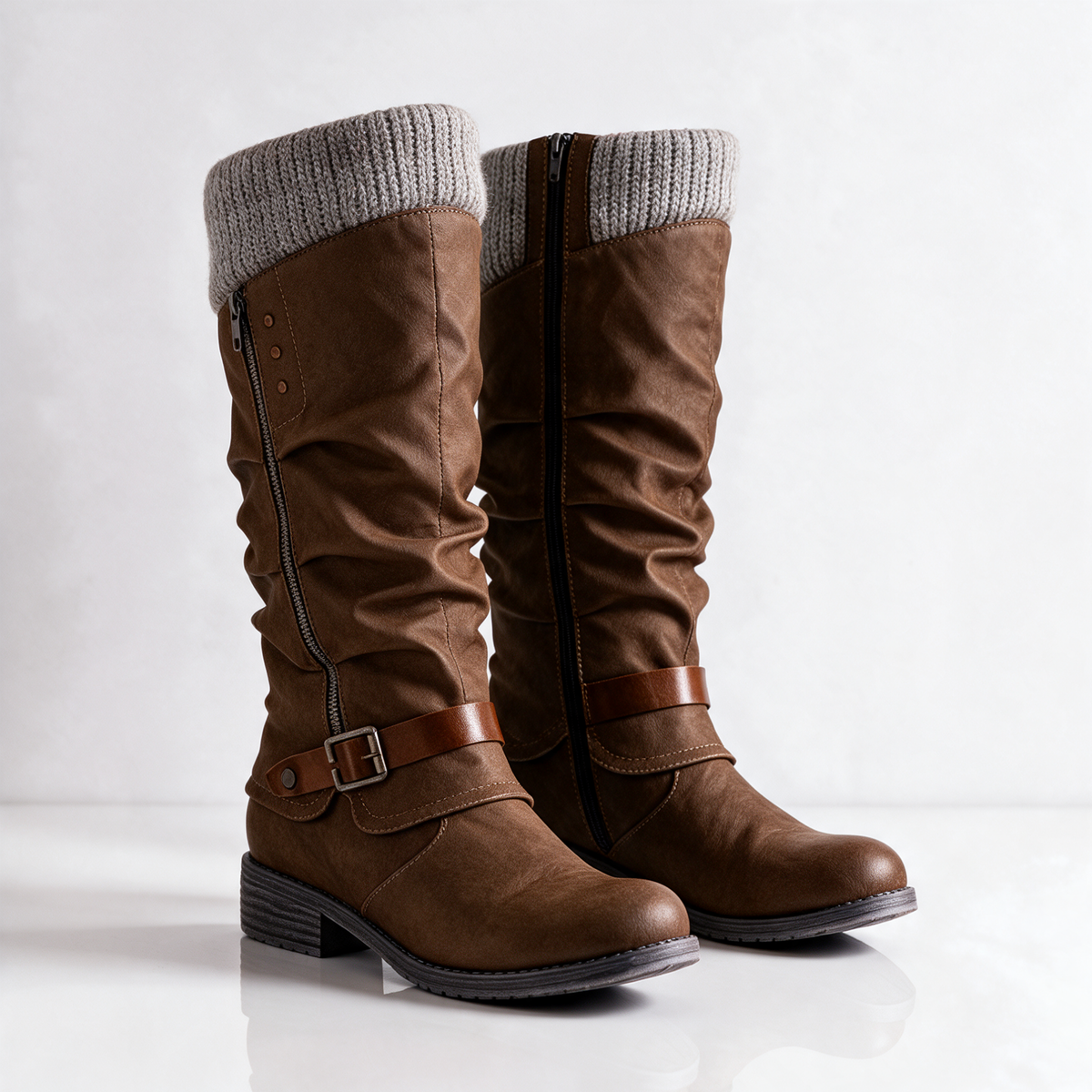 Gianna – Mid-Calf Buckle Boots