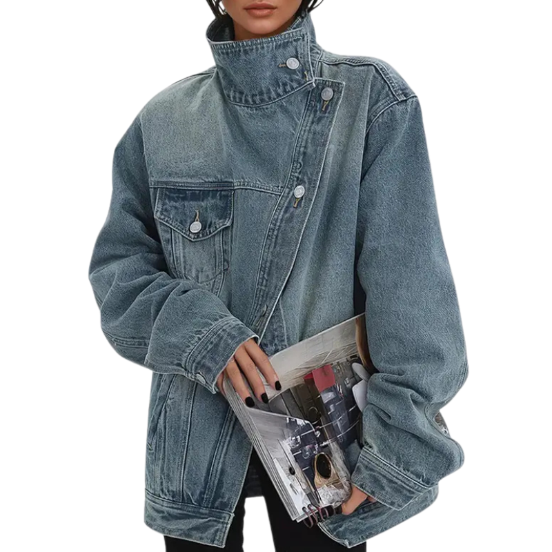 Errika – Street Style Asymmetric Button Jacket