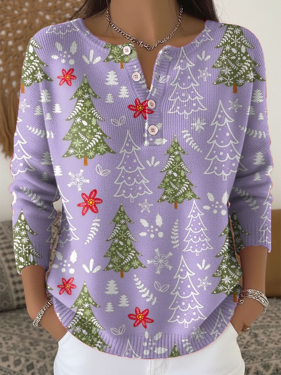 Clairre – Festive Christmas Sweater with Buttons