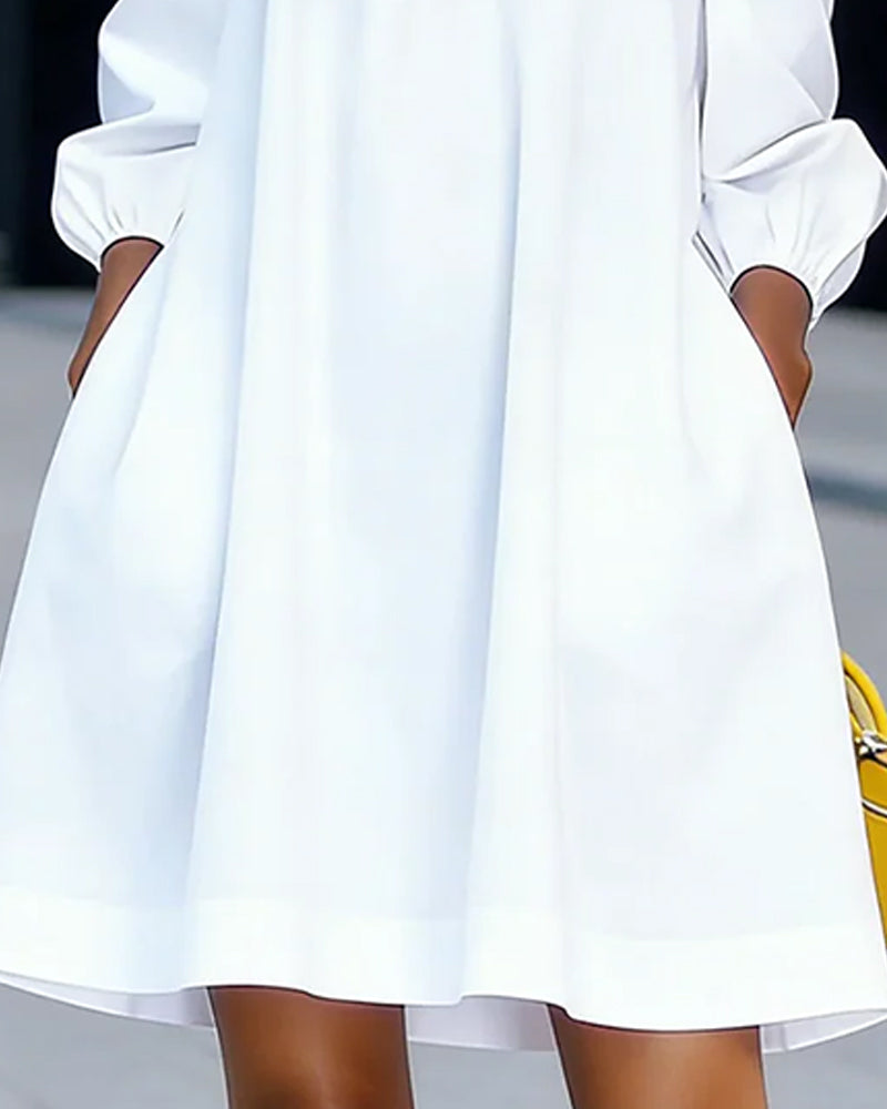 Normie - Elegant Off-Shoulder Floral Accent Dress