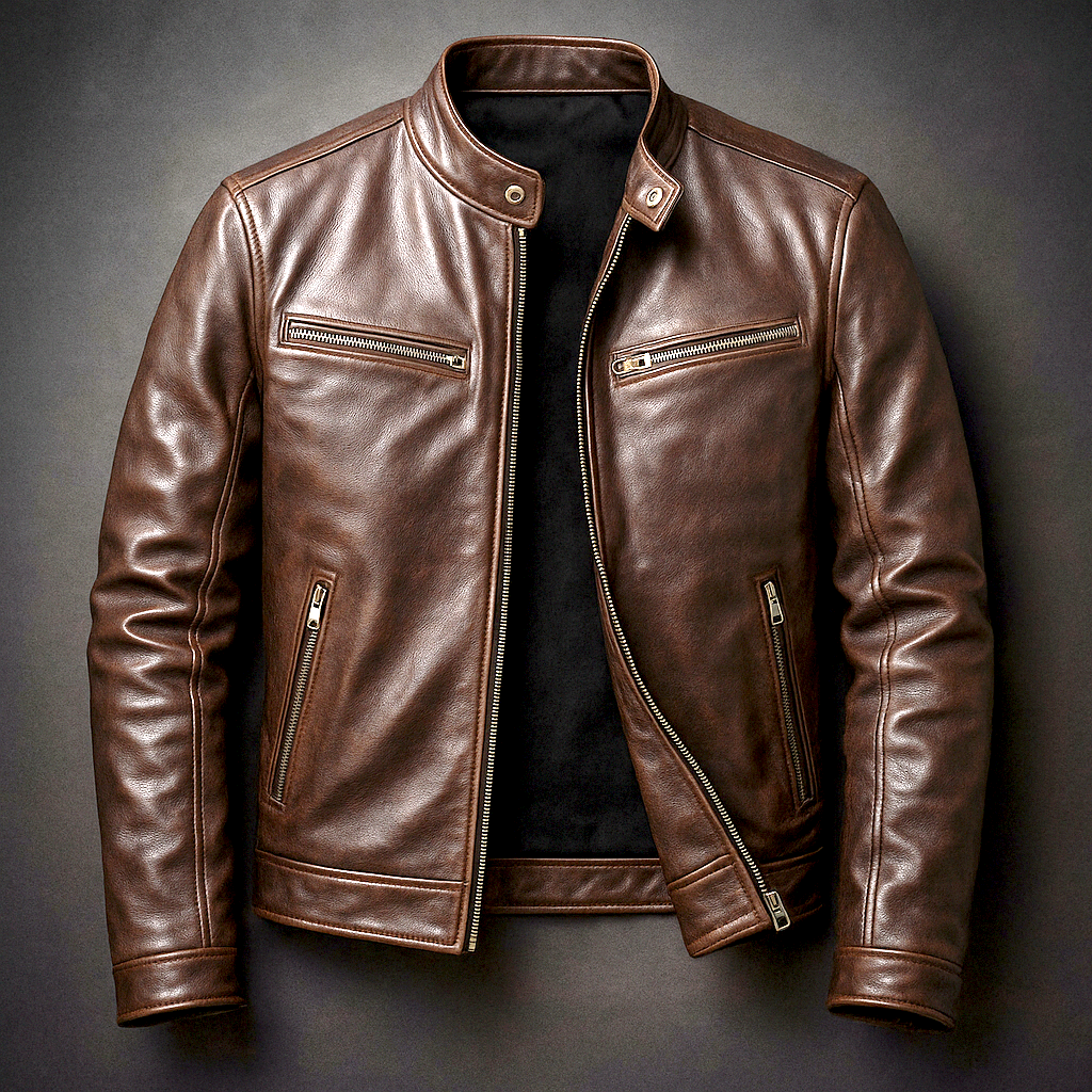 Ronnie - Vintage Leather Jacket with Tailored Fit