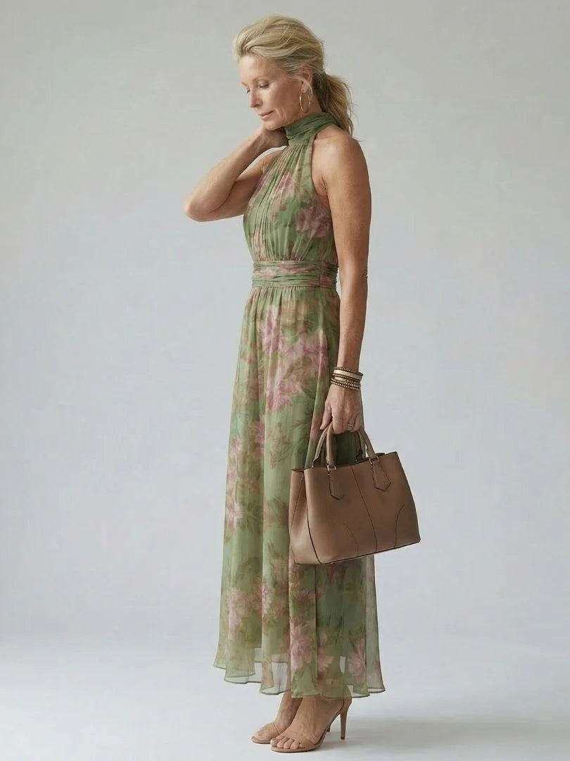 Vivienne - Elegant Halter Maxi Dress