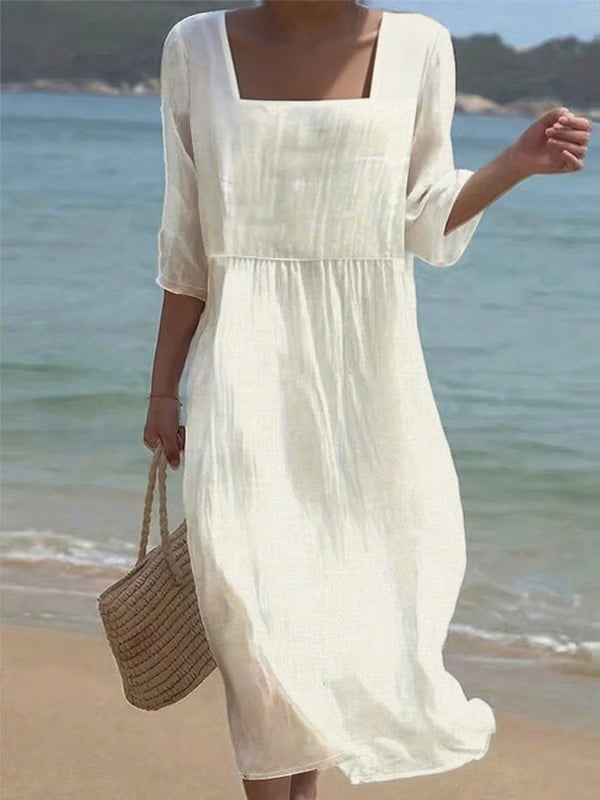 Elara – Cotton and Linen Dress