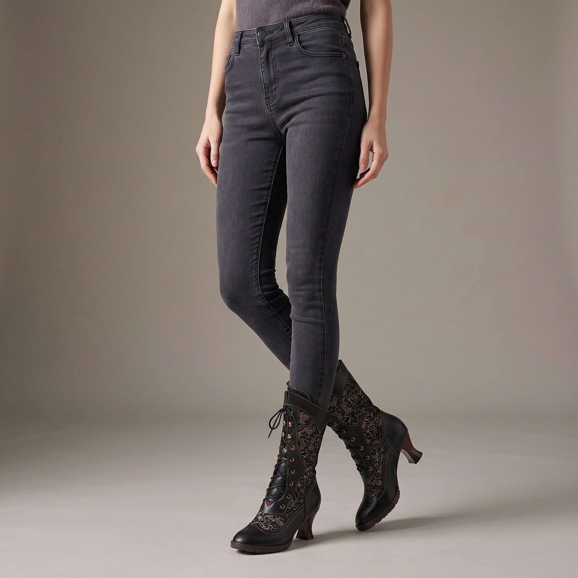 Willow - Victorian Elegance Mid-Calf Boots