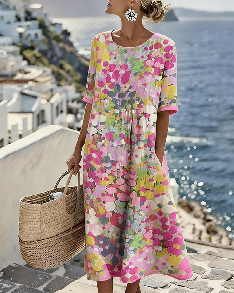 Freya - Printed Flowy Midi Dress