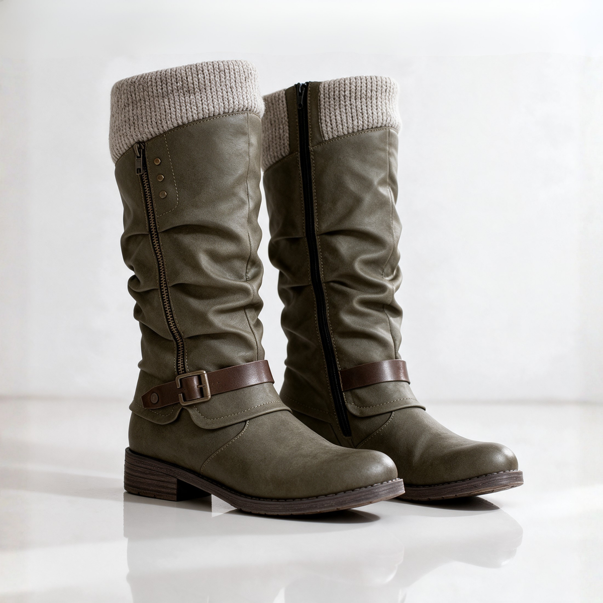 Gianna – Mid-Calf Buckle Boots