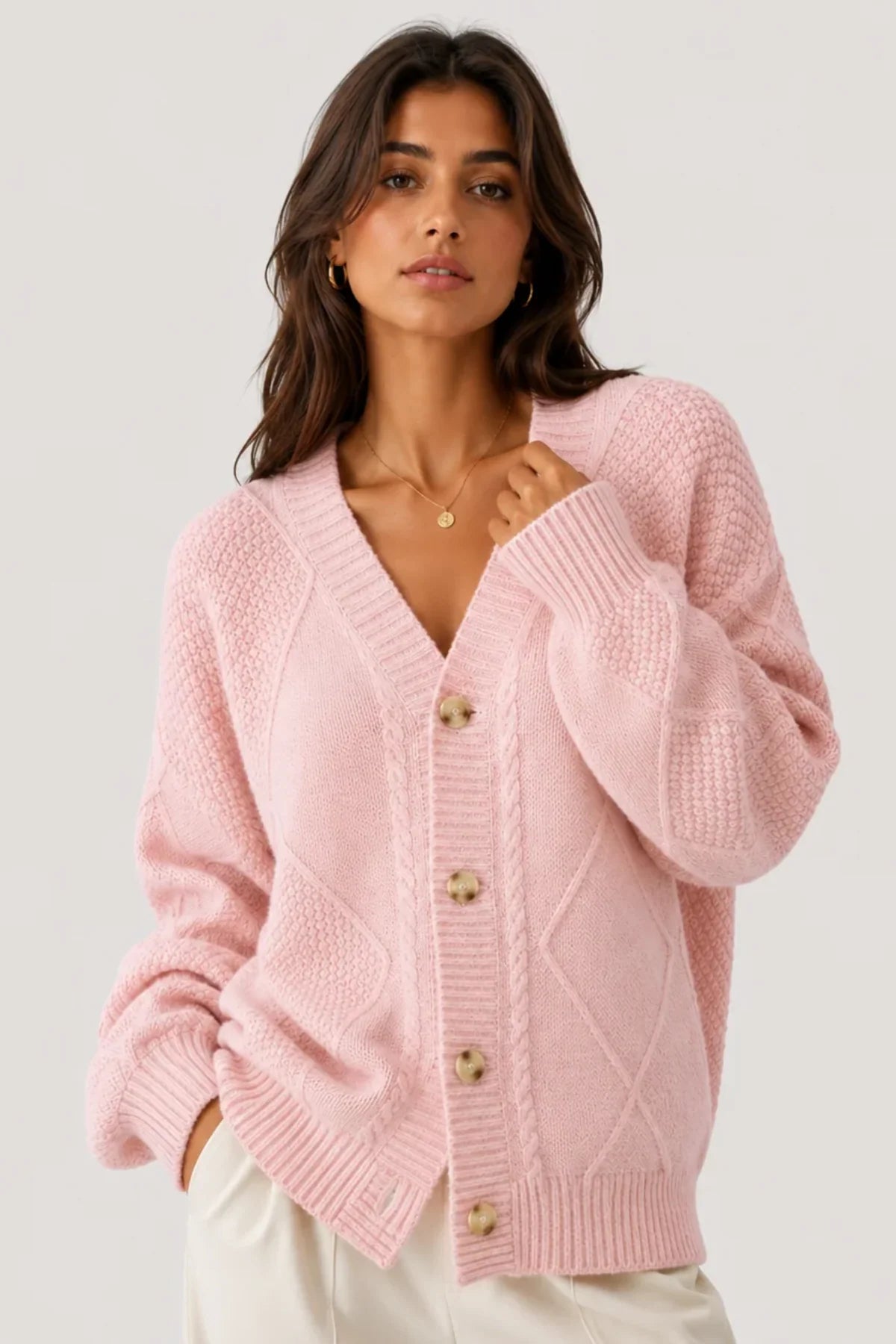 Nellie – Vintage Cable Knit Cardigan