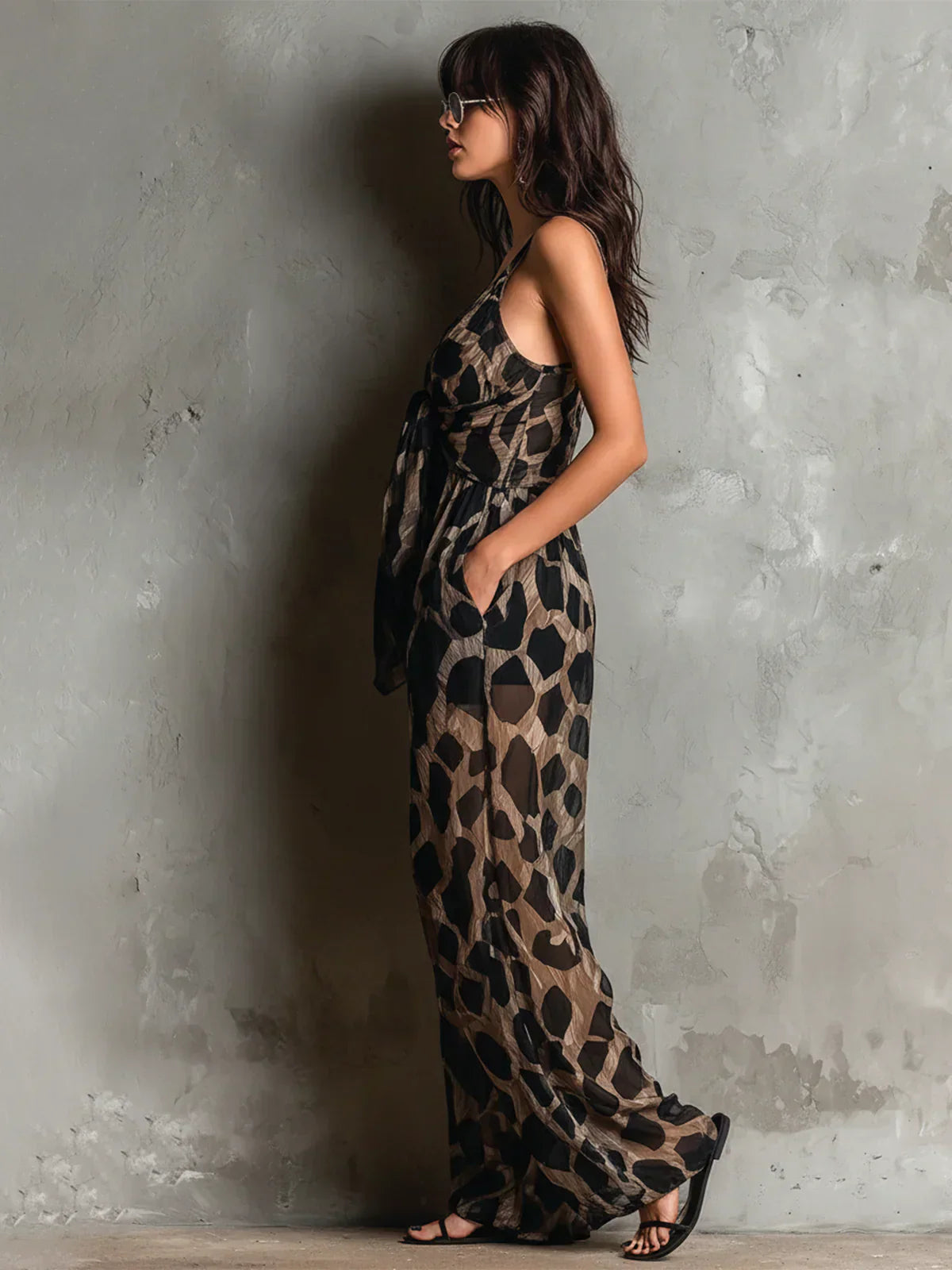 Steph - Animal Print Wide Leg Jumpsuit