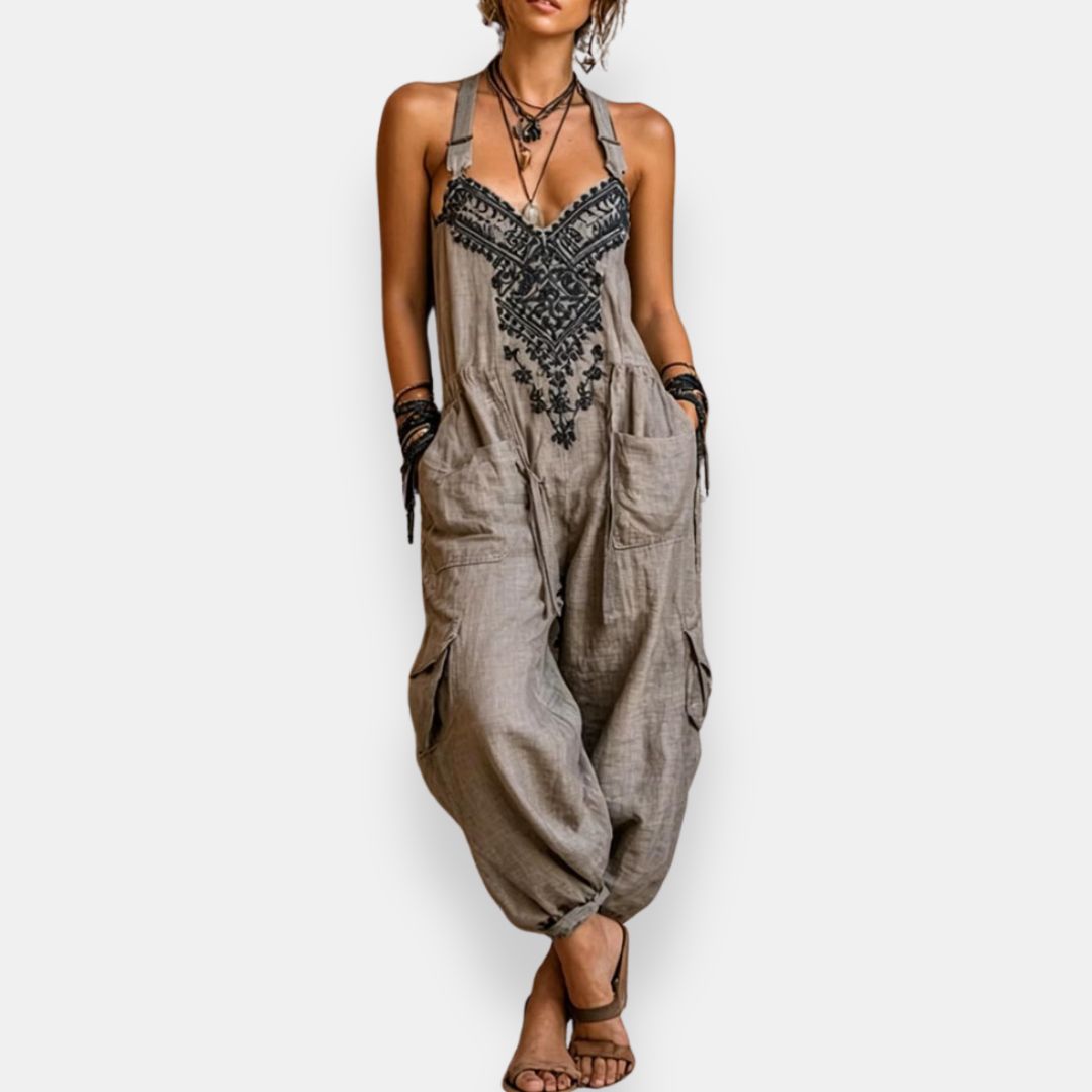 Harlene - Embroidered Bohemian Jumpsuit